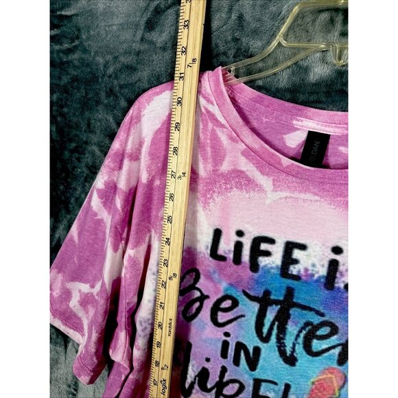 Glidden Life is Better in Flip-Flops Woman’s Tie Dye T Shirt Pink Extra Large - Picture 9 of 12